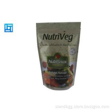 Custom printed resealable stand up food pouch bags for flav